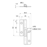 Maxbell Universal Stainless Steel Butt Hinge for Marine Boat  (52 x 35mm) -Left