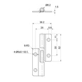 Maxbell Universal Stainless Steel Butt Hinge for Marine Boat  (52 x 35mm) -Right