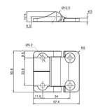 Maxbell Zinc Alloy Torque Hinge Position Control with 4 Holes Black