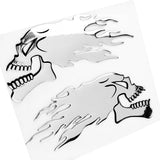 Max Maxb 2 Pieces Sliver Motorcycle Skull Fuel Tank Decals Stickers Adhesive Lasting