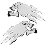 Max Maxb 2 Pieces Sliver Motorcycle Skull Fuel Tank Decals Stickers Adhesive Lasting
