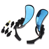 Maxbell 8mm/10mm Flame Skull Motorbike Rear View Mirror for Harley for Honda  Black