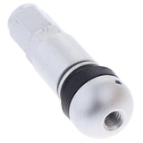 Max 4 Pcs Car Tubeless Wheel Dust Caps Tire Valve Stems Moonlight silver + Black