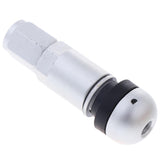 Max 4 Pcs Car Tubeless Wheel Dust Caps Tire Valve Stems Moonlight silver + Black