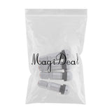 Max 4 Pcs Car Tubeless Wheel Dust Caps Tire Valve Stems Moonlight silver + Black