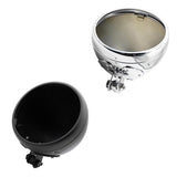 Max 7.4" Motorcycle Retro Headlight Cover Housing For Halley FLST FXST Chromed
