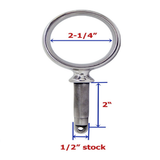 Max 316 Stainless Steel 2-1/4" Round Oarlock 1/2"x 2" Shaft for Boat Kayak