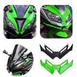 Max Aerodynamic Winglet For Kawasaki Ninja 250 300 MotoGP Style Windshield V.1 Black