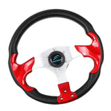 Maxbell Boat Steering Wheel w/ Polished Chromed Spoke & Center Inserts Keyed Hub
