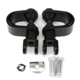 Max 1" Motorcycle Footrest Mount Clamp Engine Guard Footpeg Clips Black
