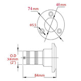 Max 38mm Marine Boat Water Tank Deck Fill  with Key 316 Stainless Steel