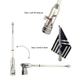 Max Adjustable 9'' x 6 ''  US Blue  Flag +Flagpole Mount Luggage