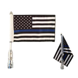 Max Adjustable 9'' x 6 ''  US Blue  Flag +Flagpole Mount Luggage