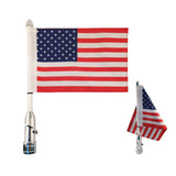 Max Adjustable 9'' x 6 ''  American red Flag + Flagpole Mount Luggage Rack