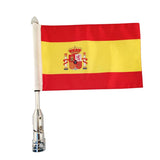Max Adjustable 9'' x 6 ''  Spain Flag + Flagpole Mount Luggage Rack