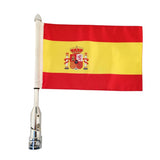 Max Adjustable 9'' x 6 ''  Spain Flag + Flagpole Mount Luggage Rack