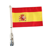 Max Adjustable 9'' x 6 ''  Spain Flag + Flagpole Mount Luggage Rack