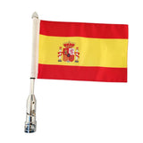 Max Adjustable 9'' x 6 ''  Spain Flag + Flagpole Mount Luggage Rack