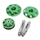 Max 3Pieces Motorcycle Frame Hole Cap Cover Plugs For Kawasaki Z1000 10-17 Green