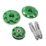 Max 3Pieces Motorcycle Frame Hole Cap Cover Plugs For Kawasaki Z1000 10-17 Green