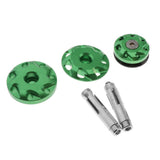 Max 3Pieces Motorcycle Frame Hole Cap Cover Plugs For Kawasaki Z1000 10-17 Green