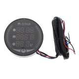 Max LED 3-in-1 Motorcycle Time Temperature and Voltage Display Table Gauge Black