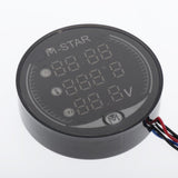 Max LED 3-in-1 Motorcycle Time Temperature and Voltage Display Table Gauge Black