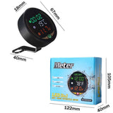 Max LED 3-in-1 Motorcycle Time Temperature and Voltage Display Table Gauge Black
