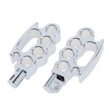 Max Maxb Universals Flying Knuckle Footpegs Footrests Custom Pedal For Harley Silver