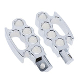 Max Maxb Universals Flying Knuckle Footpegs Footrests Custom Pedal For Harley Silver