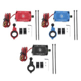 Maxbell Alloy Motorcycles Handlebar Mobile Phone Holder Clamp w/ USB Charger Black