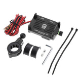 Maxbell Alloy Motorcycles Handlebar Mobile Phone Holder Clamp w/ USB Charger Black