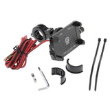 Maxbell Alloy Motorcycles Handlebar Mobile Phone Holder Clamp w/ USB Charger Black