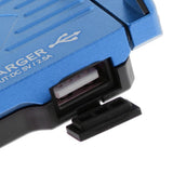 Maxbell Alloy Motorcycles Handlebar Mobile Phone Holder Clamp w/ USB Charger Blue