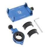 Maxbell Motorcycle Handlebar Phone Holder GPS Mount+USB Charger Aluminum Alloy Blue