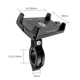 Maxbell Motorcycle Handlebar Phone Holder GPS Mount+USB Charger Aluminum Alloy Blue