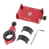 Maxbell Motorcycle Handlebar Phone Holder GPS Mount+USB Charger Aluminum Alloy Red
