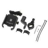 Maxbell Stable Motorcycle Handlebar Phone Holder+QC3.0 Smart Quick Charger Black