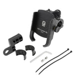 Maxbell Stable Motorcycle Handlebar Phone Holder+QC3.0 Smart Quick Charger Black