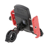 Maxbell Motorcycle Mobile PhoneHolder Scooter Stand Mount Bracket+USB Charger  Blue