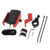 Maxbell Motorcycle Mobile PhoneHolder Scooter Stand Mount Bracket+USB Charger  Blue