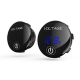 Max 36mm DC5V-48V Waterproof Voltmeter Tester Gauge LED Panel For Car RV Blue