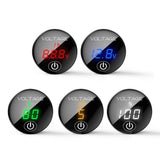 Max 36mm DC5V-48V Waterproof Voltmeter Tester Gauge LED Panel For Car RV Blue