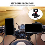 Max Maxb Motorcycle Handlebar Aluminium USB Charging Mobile Phone Holder GPS - Black
