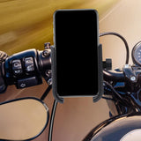 Max Maxb Motorcycle Handlebar Aluminium USB Charging Mobile Phone Holder GPS - Black