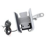 Max Maxb Motorcycle Handlebar Aluminium USB Charging Mobile Phone Holder GPS - Silver