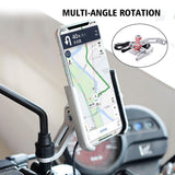 Max Maxb Motorcycle Handlebar Aluminium USB Charging Mobile Phone Holder GPS - Silver