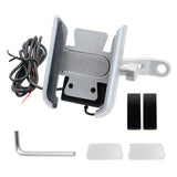 Max Maxb Motorcycle Handlebar Aluminium USB Charging Mobile Phone Holder GPS - Silver