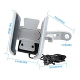 Max Maxb Motorcycle Handlebar Aluminium USB Charging Mobile Phone Holder GPS - Silver