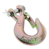 Maxbell 1 Pieces 1/4" G70 Steel Clevis Winch Hook Heavy Duty Zinc Plated Alloy